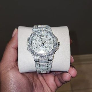Top Quality Customized Iced Out Lab Grown Watch Stainless Steel Best Quality Diamond Watch