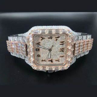 Top Quality Customized Iced Out Lab Grown Watch Stainless Steel Best Quality Diamond Watch