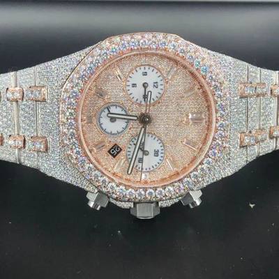 Top Quality Customized Iced Out Lab Grown Watch Stainless Steel Best Quality Diamond Watch