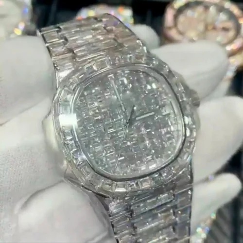 Trending Customized Iced Out Lab Grown Watch VVS Diamonds Studded Hip Hop Watch Gift for Men