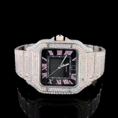 High Quality Custom Watch for Men Iced out Lab Grown Diamond Studded Watch Hip Hop Diamond Jewelry