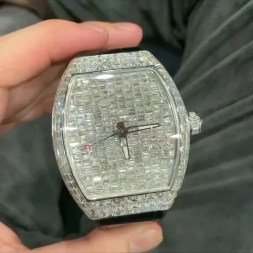 Best Quality Fully Customized Iced Out Diamond Lab Grown Watch for Men Hip Hop Diamond Jewelry