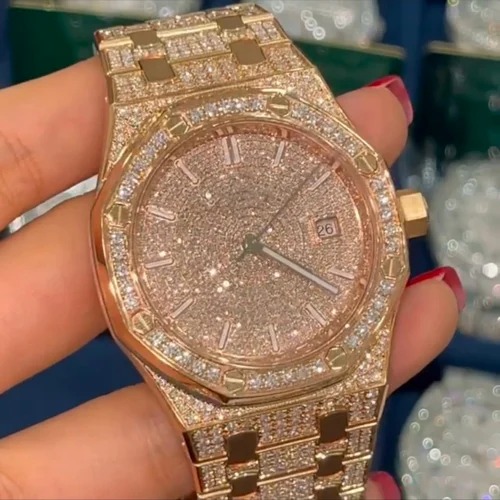 Hip Hop Customized Iced out Lab Grown Diamond Watch for Men VVS Diamond Watch Gift