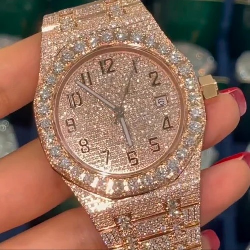 Best Quality Fully Customized Iced Out Diamond Lab Grown Watch for Men Hip Hop Diamond Jewelry