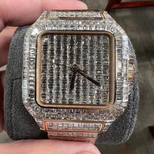 High Quality Hip Hop Customized Iced out Lab Grown Diamond Watch for Men VVS Diamond Watch Gift