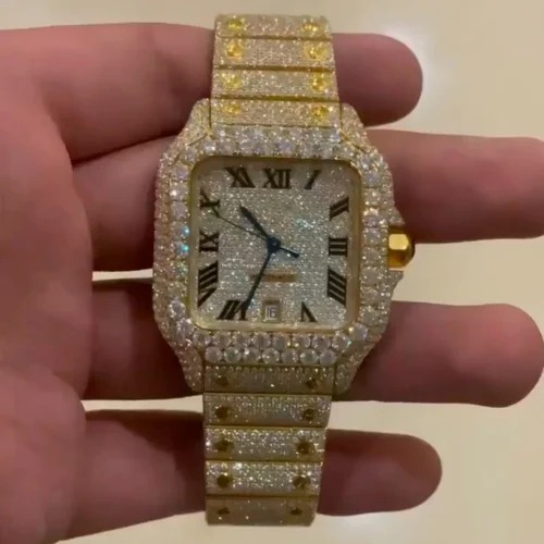 Good Quality Hip Hop Customized Iced out Lab Grown Diamond Watch for Men VVS Diamond Watch Gift