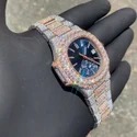 Best Selling Customized Iced Out Lab Grown Watch Stainless Steel Best Quality Diamond Watch for Men
