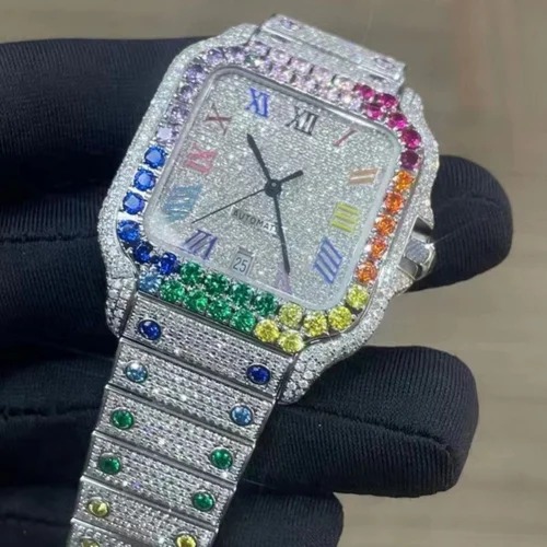 Good Quality Hip Hop Customized Iced out Lab Grown Diamond Watch for Men VVS Diamond Watch Gift