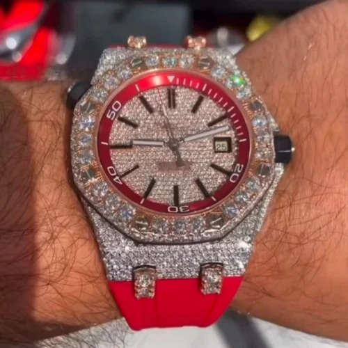 Good Quality Hip Hop Customized Iced out Lab Grown Diamond Watch for Men VVS Diamond Watch Gift