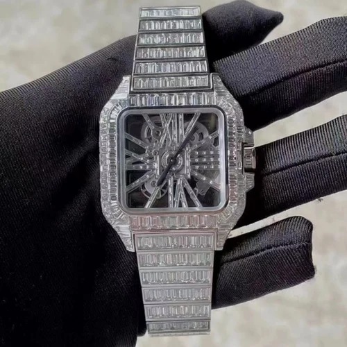 High Quality Customized Iced Out Lab Grown Watch Stainless Steel Best Quality Diamond Watch