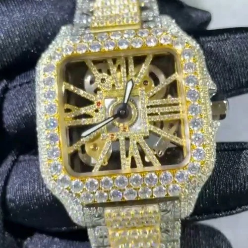 Top Quality Lab Grown Diamond Watch on Factory Price DEF Lab Grown Diamond Iced Out Watch