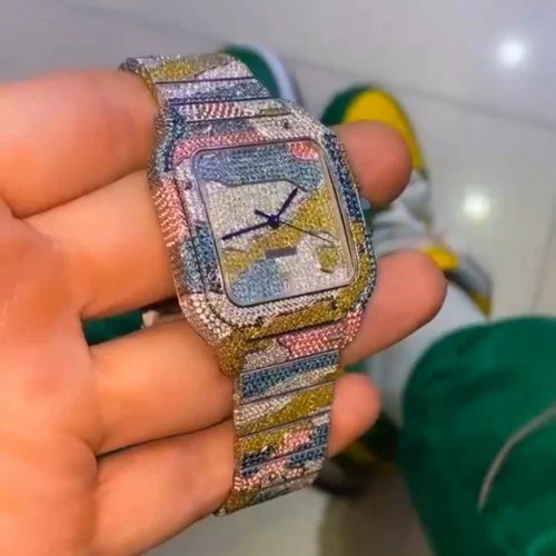 High Quality Iced Out DEF Lab Moissanite Diamond Watch Colorless Diamond Hip Hop Style Diamond Watch