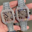 Trending Customized Iced Out Lab Grown Watch Stainless Steel Best Quality Diamond Watch for Men