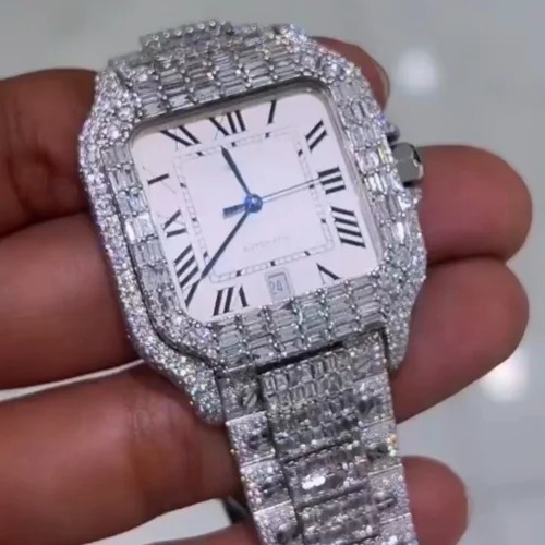 Trending Customized Iced Out Lab Grown Watch Stainless Steel Best Quality Diamond Watch