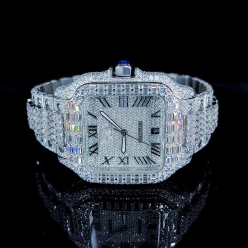High Quality Fully Customized Lab Grown Iced Out Diamond Watch for Men Hip Hop Diamond Jewelry watch