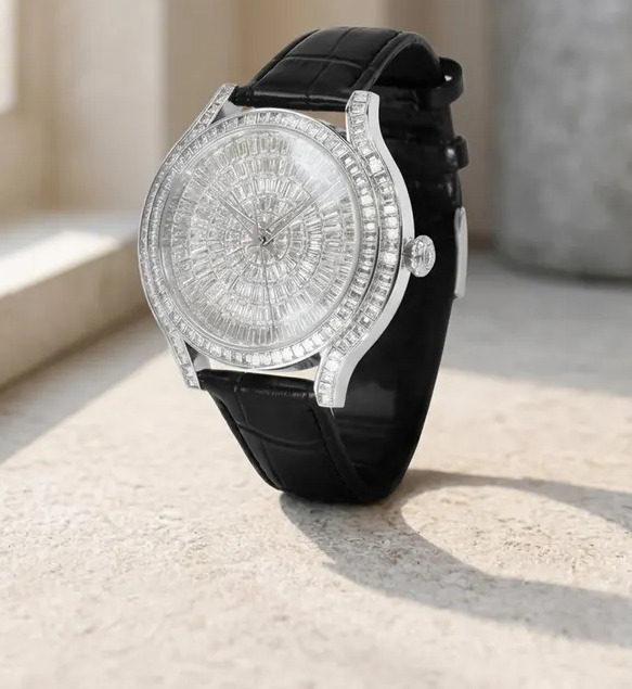 13.63ct Moissanite Watch Iced Out Baguette Automatic Watch 45mm Men Bust Down Watch Citizen 8215 Sapphire Stainless Steel Pass Diamond Teste — image 6