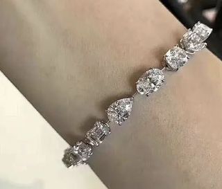 Round Moissanite Double Line Bracelet