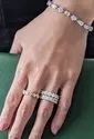 Round Moissanite Double Line Bracelet