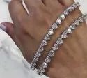 Single Line Heart Moissanite Bracelet