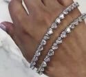 Single Line Heart Moissanite Bracelet