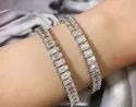 Single Line Heart Moissanite Bracelet