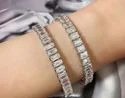 Single Line Heart Moissanite Bracelet