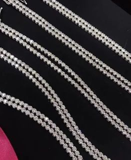 Round Moissanite Double Line Bracelet