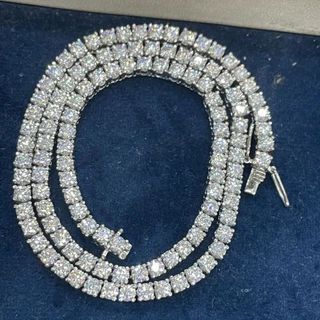 Single Line Colorless Moissanite Diamond Necklace