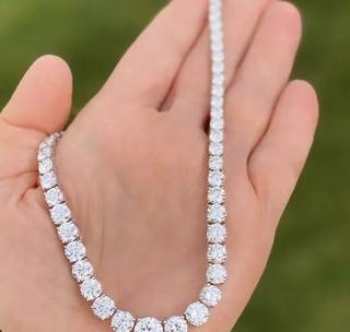 DEF Single Line Round Moissanite Necklace