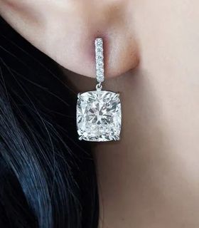 Cushion Moissanite Diamond Earrings