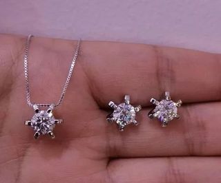 Round With Chain Moissanite Diamond Pendant