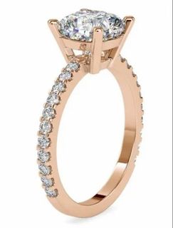 EF Cushion Cut Full White Moissanite White,Yellow,Rose Gold For Engagement, Wedding