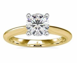 6mm Round Cut Full White Moissanite Ring 10K/14K/18K White,Yellow,Rose Gold For Engagement, Wedding