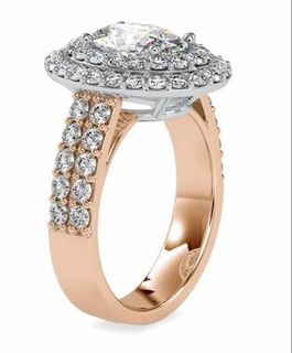 EF Cushion Cut Full White Moissanite White,Yellow,Rose Gold For Engagement, Wedding