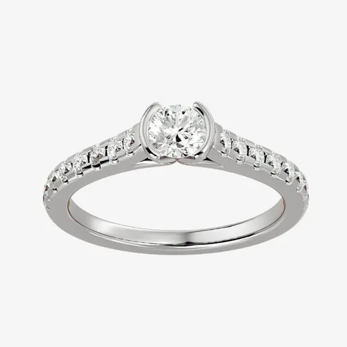 Round Brilliant Moissanite Ring, Engagement Ring, Diamond Ring for Women