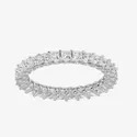 Princess Cut Moissanite Eternity Band, Engagement Band Ring Diamond Ring For Women Anniversary Gift