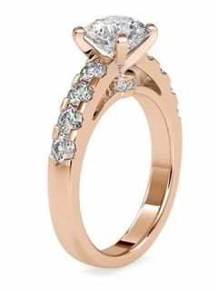 Round Brilliant Moissanite Ring, Engagement Ring, Diamond Ring for Women, Anniversary Gift for Her