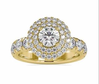 Round Cut Full White Moissanite Band White,Yellow,Rose Gold For Engagement, Wedding