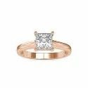 Fabulous Princess Cut Full White Moissanite Band White, Yellow, Rose Gold For Engagement, Wedding