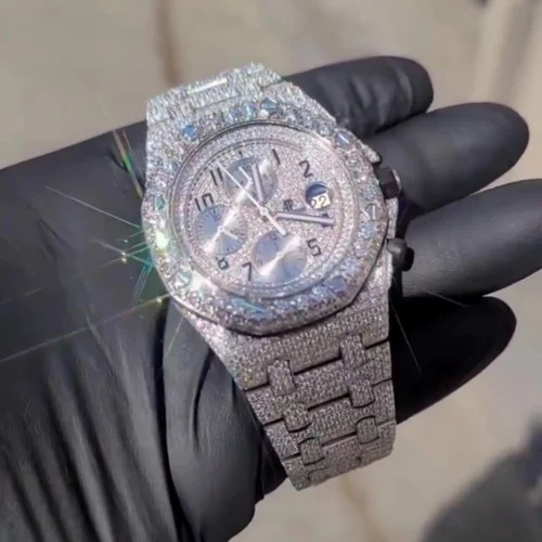 Top Quality Diamond Moissanite Watch on Factory Price DEF Moissanite Diamond Iced Out Watch