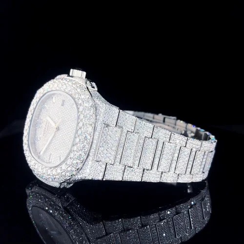 High Quality DEF Lab Moissanite Diamond Watch Colorless Diamond Hip Hop Style Diamond Watch