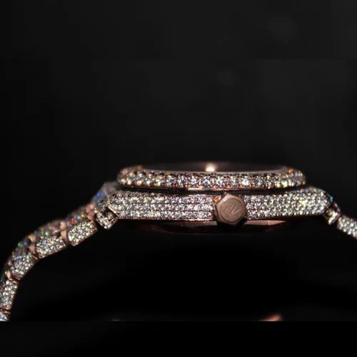 High Quality Custom Watch for Men Iced out Moissanite Diamond Studded Watch Hip Hop Diamond Jewelry