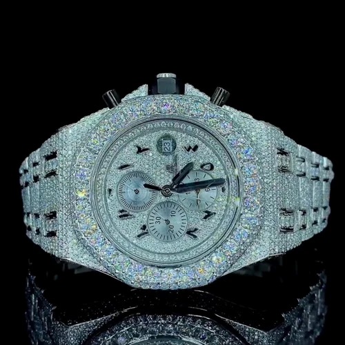 Top Quality Customized Iced Out Moissanite Watch Stainless Steel Best Quality Diamond Watch for Men