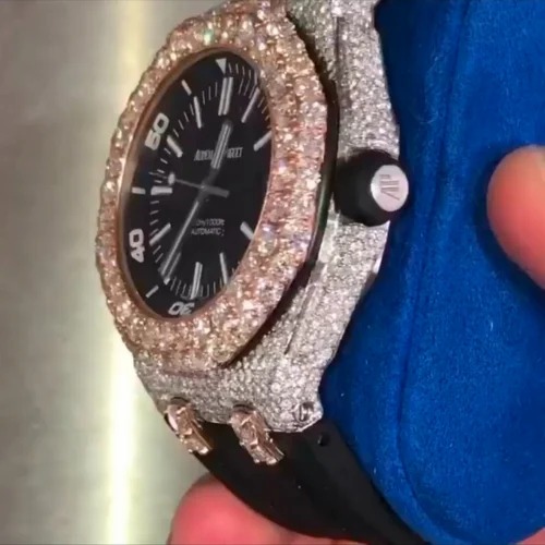 High Quality DEF Lab Moissanite Diamond Watch Colorless Diamond Hip Hop Style Diamond Watch