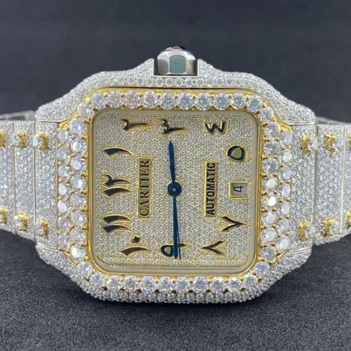 High Quality Custom Watch for Men Iced out Moissanite Diamond Studded Watch Hip Hop Diamond Jewelry