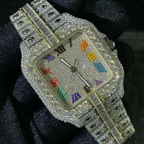 Trending Fully Customized Iced Out Diamond Moissanite Watch for Men Hip Hop Diamond Jewelry