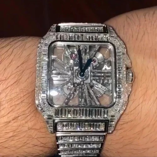 Top Quality Diamond Moissanite Watch on Factory Price DEF Moissanite Diamond Iced Out Watch