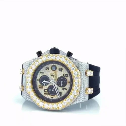 High Quality DEF Lab Moissanite Diamond Watch Colorless Diamond Hip Hop Style Diamond Watch