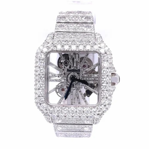 High Quality DEF Lab Moissanite Diamond Watch Colorless Diamond Hip Hop Style Diamond Watch
