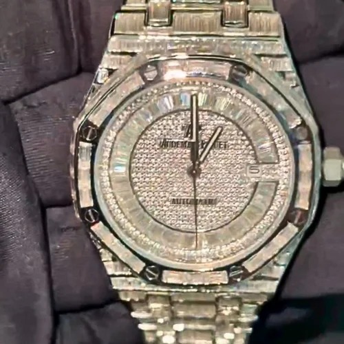 High Quality DEF Lab Moissanite Diamond Watch Colorless Diamond Hip Hop Style Diamond Watch